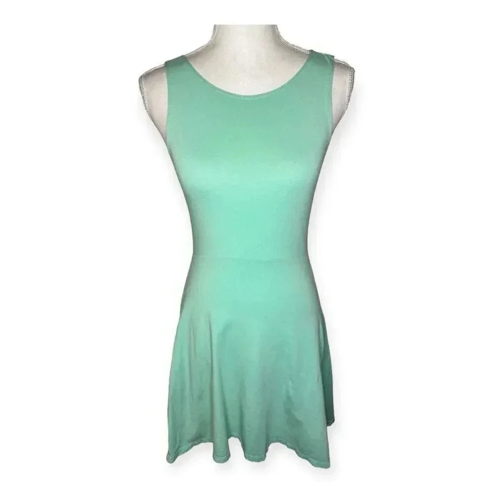Victoria’s Secret PINK Women’s XS Green Cutout Back Tank‎ Fit & Flare Sundress